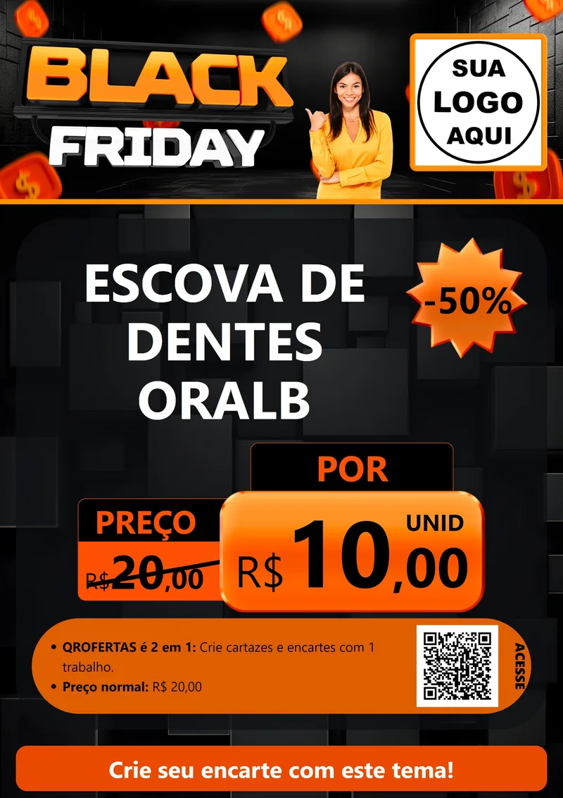 Modelo de Cartaz para Cartaz A4 Vertical com o tema Black Friday para Higiene Pessoal