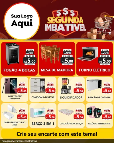Modelo de Rede Social para Feed Instagram com o tema Segunda Imbatível para Móveis e Eletro