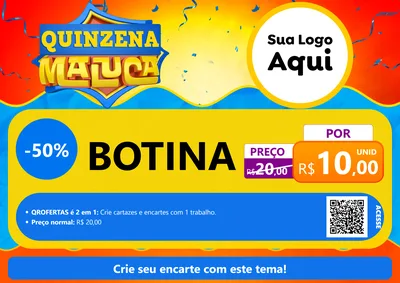 Modelo de Cartaz para Cartaz A4 Horizontal com o tema Quinzena Maluca para Agropecuária