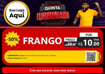 Modelo de Cartaz para Cartaz A4 Horizontal com o tema Quinta Turbinada para Assados