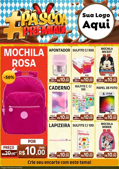 Modelo de Encarte para Encarte A4 Vertical com o tema Páscoa Premiada para Papelaria