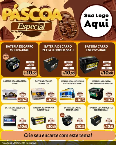 Modelo de Rede Social para Feed Instagram com o tema Páscoa Especial para Baterias Elétricas