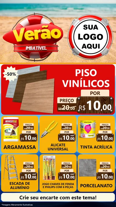 Modelo de Rede Social para Stories com o tema Verão Imbatível para Material para Construção