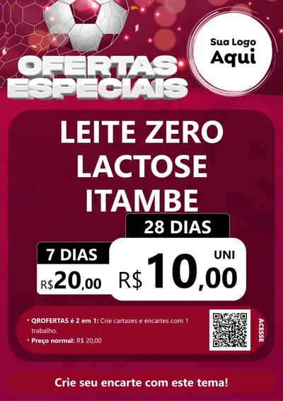 Modelo de Cartaz para Cartaz A4 Vertical com o tema Ofertas Especiais - Futebol para Frios e Laticínios