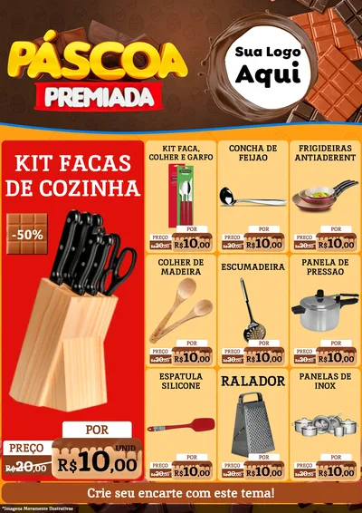 Modelo de Encarte para Encarte A4 Vertical com o tema Páscoa Premiada para Utilidades Domésticas