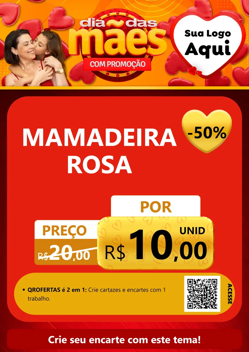 Modelo de Cartaz para Cartaz A4 Vertical com o tema Dia das Mães com Promoção para Bebês