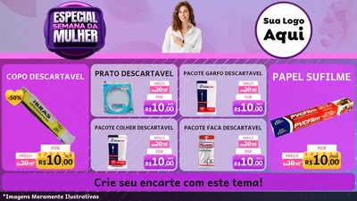 Modelo de TV para TV Horizontal com o tema Especial Semana da Mulher para Embalagens