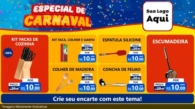 Modelo de TV para TV Horizontal com o tema Especial de Carnaval para Utilidades Domésticas