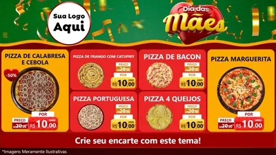 Modelo de TV para TV Horizontal com o tema Dia das Mães para Pizzaria