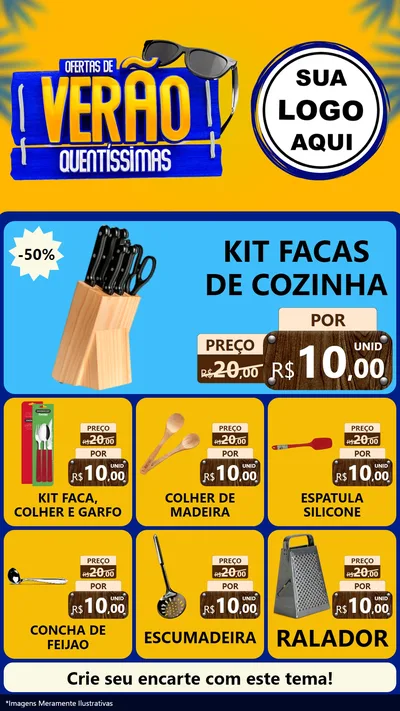 Modelo de Rede Social para Stories com o tema Ofertas de Verão Quentíssimas para Utilidades Domésticas