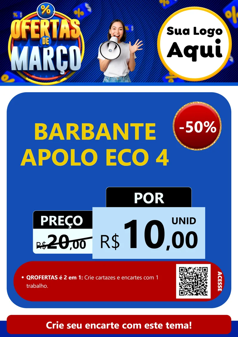 Modelo de Cartaz para Cartaz A4 Vertical com o tema Ofertas de Março para Armarinho e Aviamentos