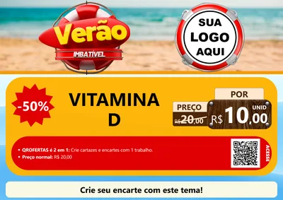 Modelo de Cartaz para Cartaz A4 Horizontal com o tema Verão Imbatível para Farmácia
