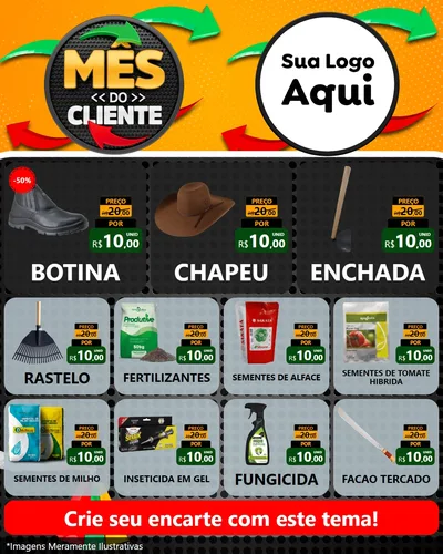 Modelo de Rede Social para Feed Instagram com o tema Mês do Cliente para Agropecuária