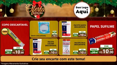 Modelo de TV para TV Horizontal com o tema Ofertas Natalina para Embalagens