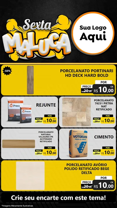 Modelo de TV para TV Vertical com o tema Sexta Maluca para Pisos e revestimentos