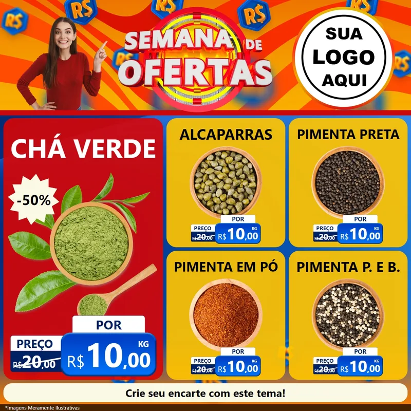 Modelo de Rede Social para Feed Facebook com o tema Semana de Ofertas para Produtos Naturais