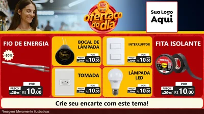 Modelo de TV para TV Horizontal com o tema Ofertaço Do Dia para Materiais Elétricos