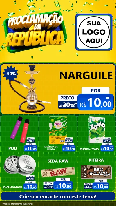 Modelo de Rede Social para Stories com o tema Proclamação da República para Tabacaria