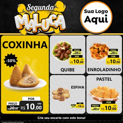 Modelo de Rede Social para Feed Facebook com o tema Segunda Maluca para Salgadaria
