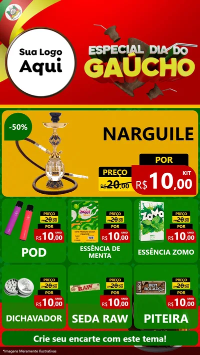 Modelo de Rede Social para Stories com o tema Especial Dia do Gaúcho para Tabacaria