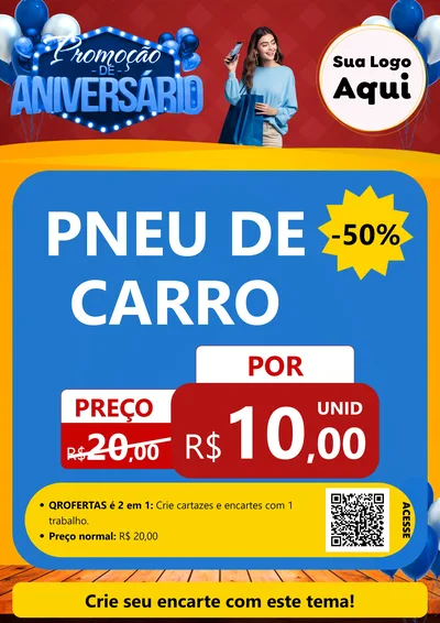 Modelo de Cartaz para Cartaz A4 Vertical com o tema Promoção de Aniversário para Auto peças