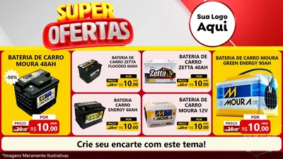 Modelo de TV para TV Horizontal com o tema Super Ofertas para Baterias Elétricas