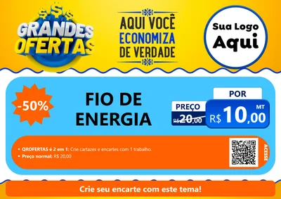 Modelo de Cartaz para Cartaz A4 Horizontal com o tema Grandes Ofertas para Materiais Elétricos