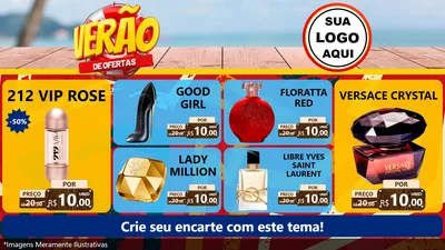 Modelo de TV para TV Horizontal com o tema Verão de Ofertas para Perfumes