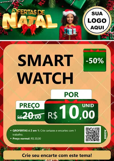 Modelo de Cartaz para Cartaz A4 Vertical com o tema Ofertas de Natal para Informática