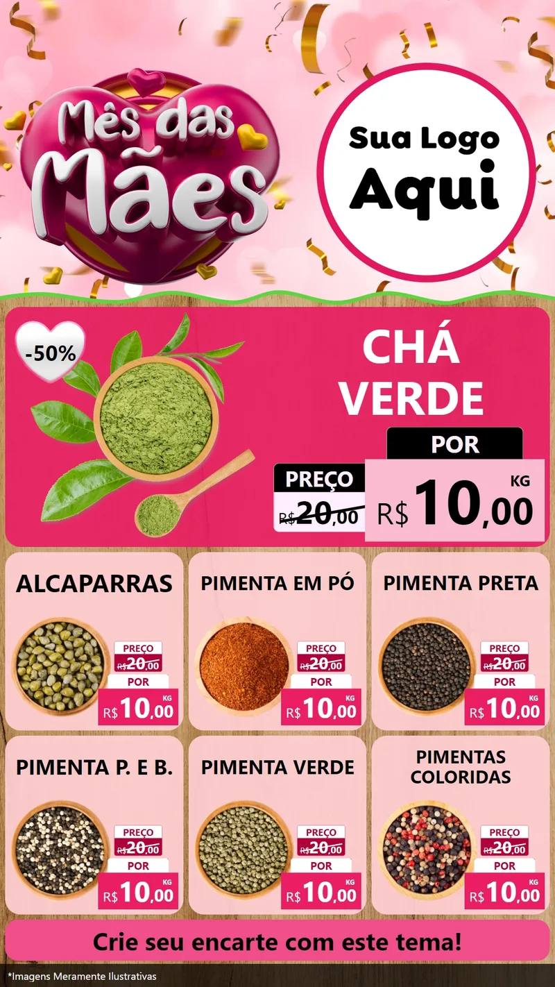 Modelo de Rede Social para Stories com o tema Mês das Mães para Produtos Naturais