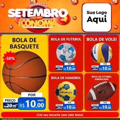 Modelo de Rede Social para Feed Facebook com o tema Operação Setembro Com Muita Economia para Artigos Esportivos