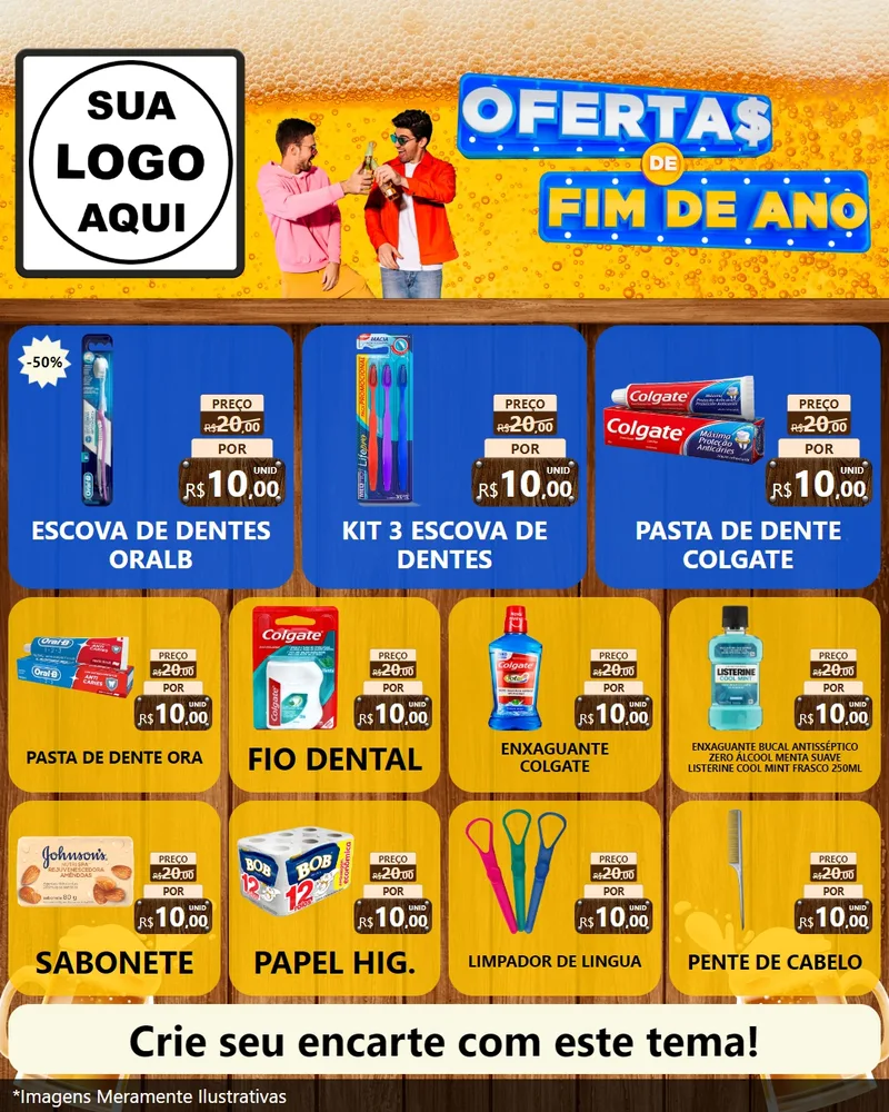 Modelo de Rede Social para Feed Instagram com o tema Ofertas de Fim de Ano para Higiene Pessoal