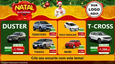 Modelo de TV para TV Horizontal com o tema Natal da Economia para Concessionaria de Carros