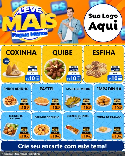Modelo de Rede Social para Feed Instagram com o tema Leve Mais, Pague Menos para Salgadaria