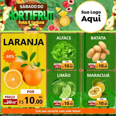 Modelo de Rede Social para Feed Facebook com o tema Sábado do Hortifrúti para Hortifrúti