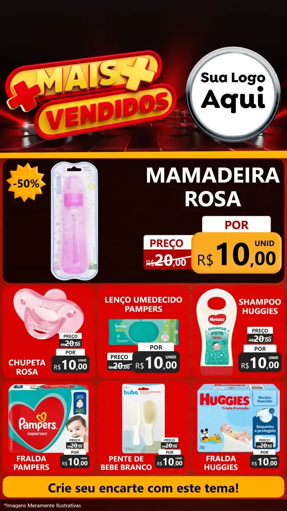 Modelo de Rede Social para Stories com o tema Mais Vendidos para Bebês
