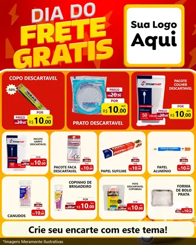 Modelo de Rede Social para Feed Instagram com o tema Dia do Frete Grátis para Embalagens