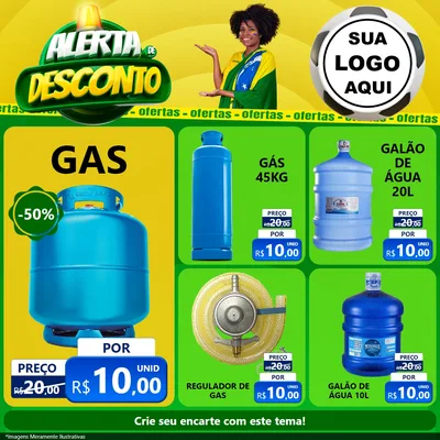 Modelo de Rede Social para Feed Facebook com o tema Alerta de Desconto para Água e gás