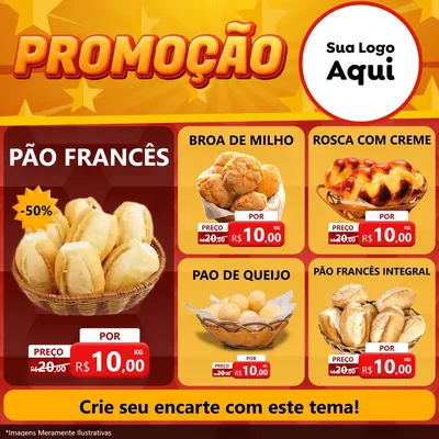 Modelo de Rede Social para Feed Facebook com o tema Promoção para Padaria