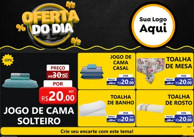 Modelo de Encarte para Encarte A4 Horizontal com o tema Oferta Do Dia para Cama, Mesa e Banho