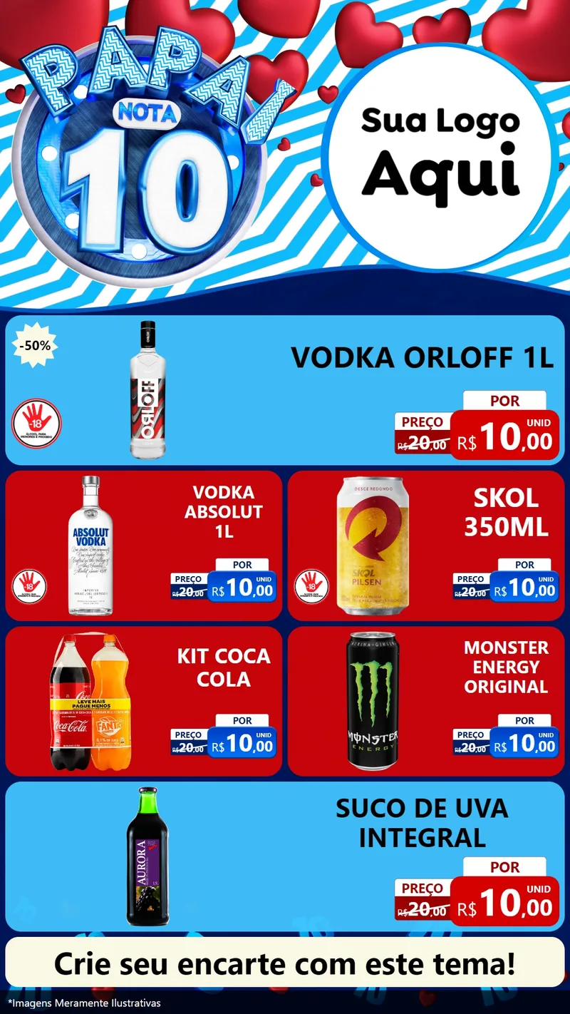 Modelo de TV para TV Vertical com o tema Papai Nota 10 para Distribuidora de bebidas