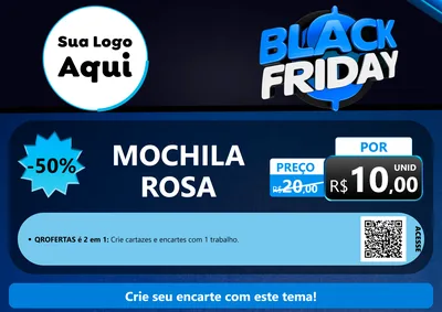 Modelo de Cartaz para Cartaz A4 Horizontal com o tema Black Friday para Papelaria
