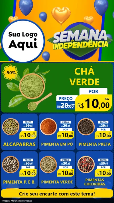 Modelo de Rede Social para Stories com o tema Semana da Independência para Produtos Naturais