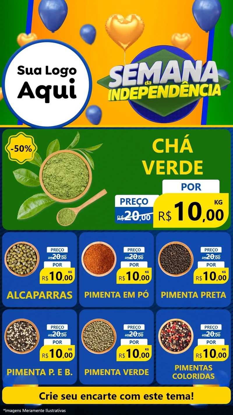 Modelo de Rede Social para Stories com o tema Semana da Independência para Produtos Naturais
