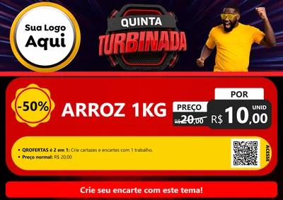 Modelo de Cartaz para Cartaz A4 Horizontal com o tema Quinta Turbinada para Supermercado