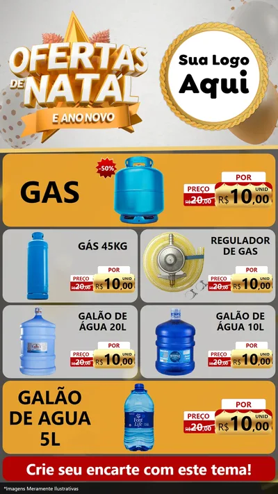 Modelo de TV para TV Vertical com o tema Ofertas De Natal E Ano Novo para Água e gás