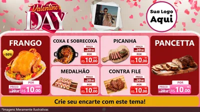 Modelo de TV para TV Horizontal com o tema Valentine's Day para Assados
