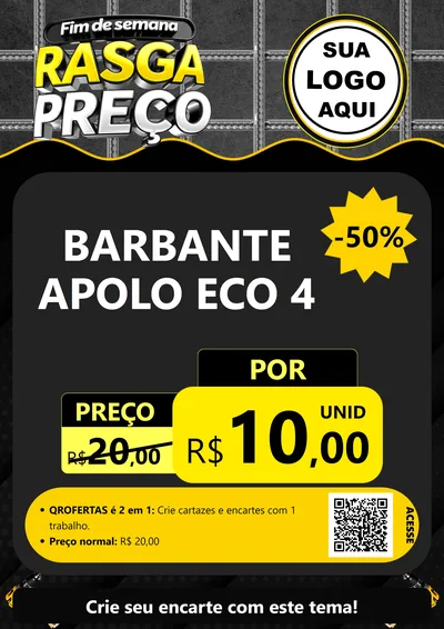 Modelo de Cartaz para Cartaz A4 Vertical com o tema Fim de Semana Rasga Preço para Armarinho e Aviamentos