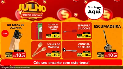 Modelo de TV para TV Horizontal com o tema Julho Ofertas Imbatíveis para Utilidades Domésticas