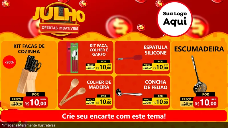 Modelo de TV para TV Horizontal com o tema Julho Ofertas Imbatíveis para Utilidades Domésticas